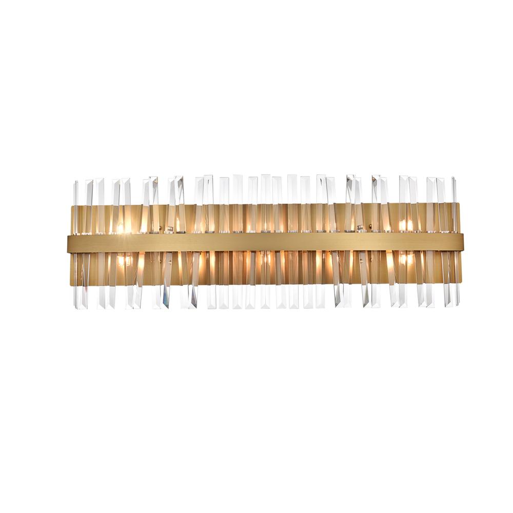 Serephina 36 inch crystal bath sconce in satin gold. Picture 1