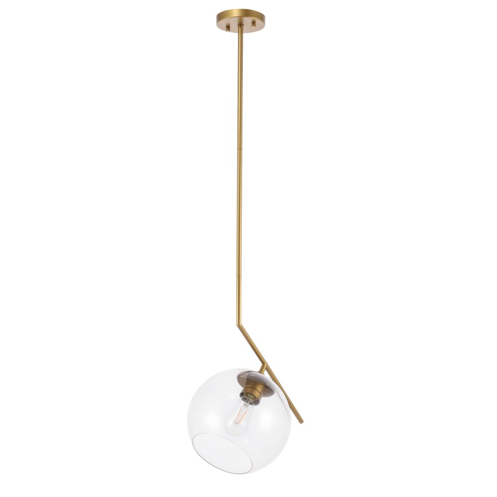 Ryland 1 Light Brass And Clear Glass Pendant. Picture 8
