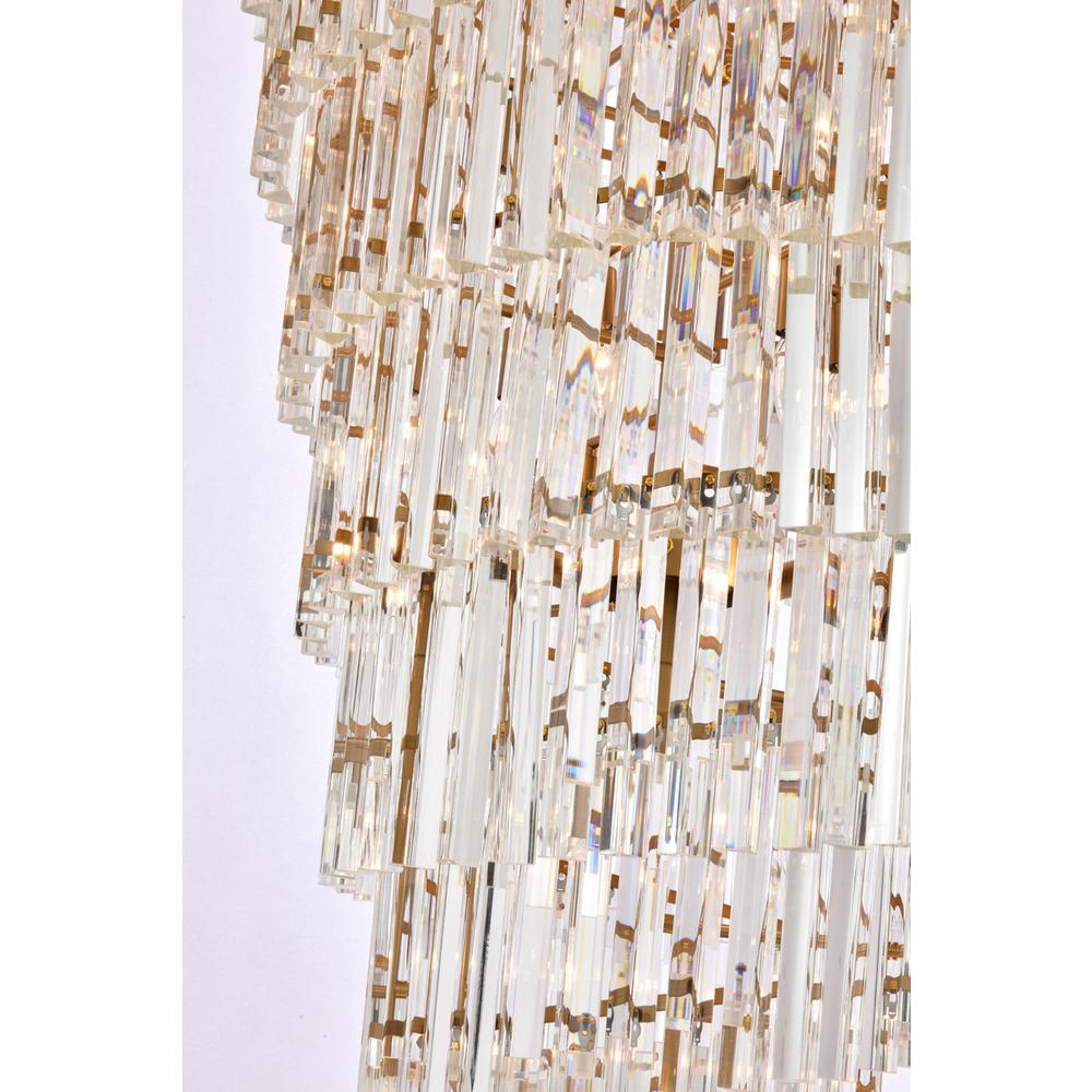 Sydney 36.5 inch spiral crystal chandelier in satin gold. Picture 5