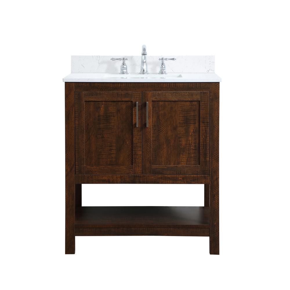 30 inch Single Bathroom Vanity in Espresso with Backsplash. Picture 1