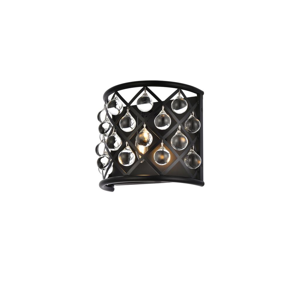 Madison 1 light Matte Black Wall Sconce Clear Royal Cut Crystal. Picture 2