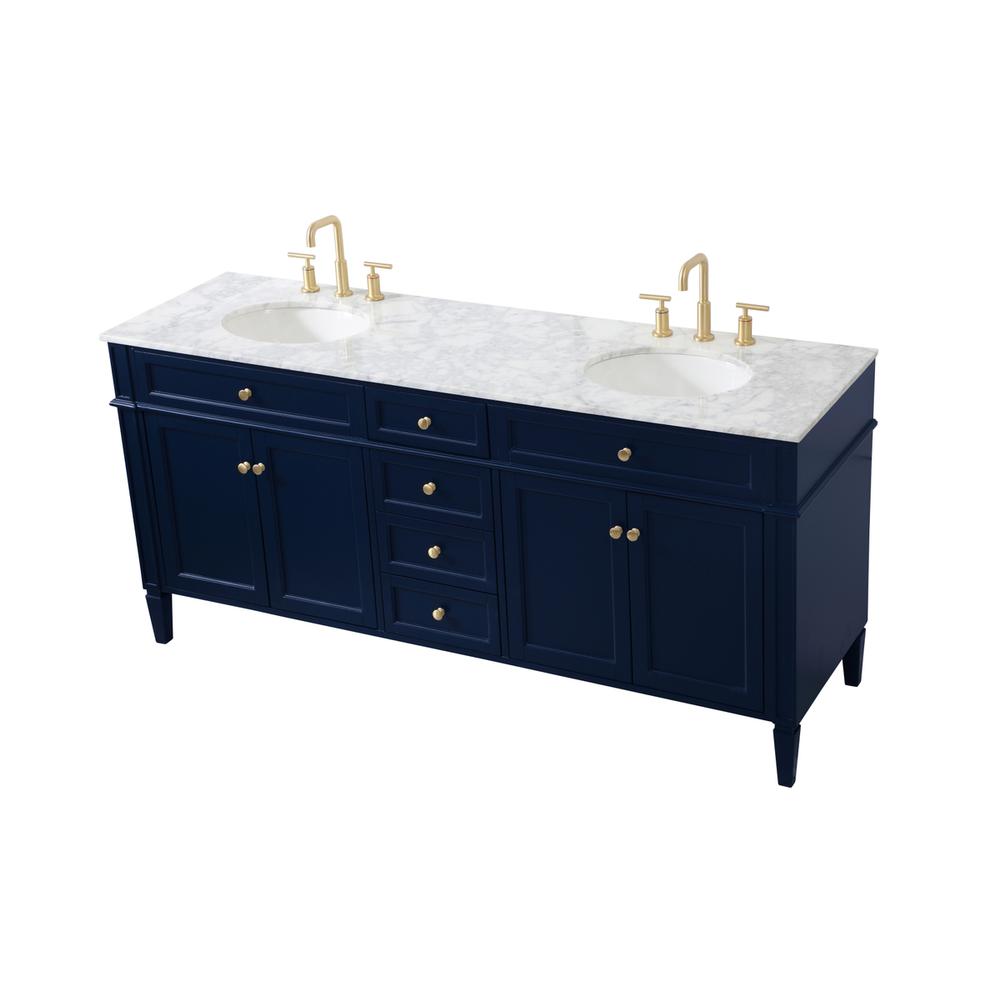 72 inch double bathroom vanity in blue. Picture 8