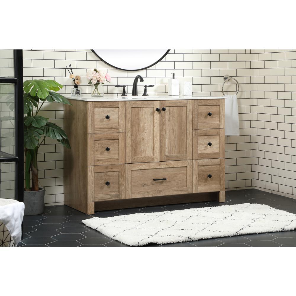 48 inch Single bathroom vanity in natural oak. Picture 2