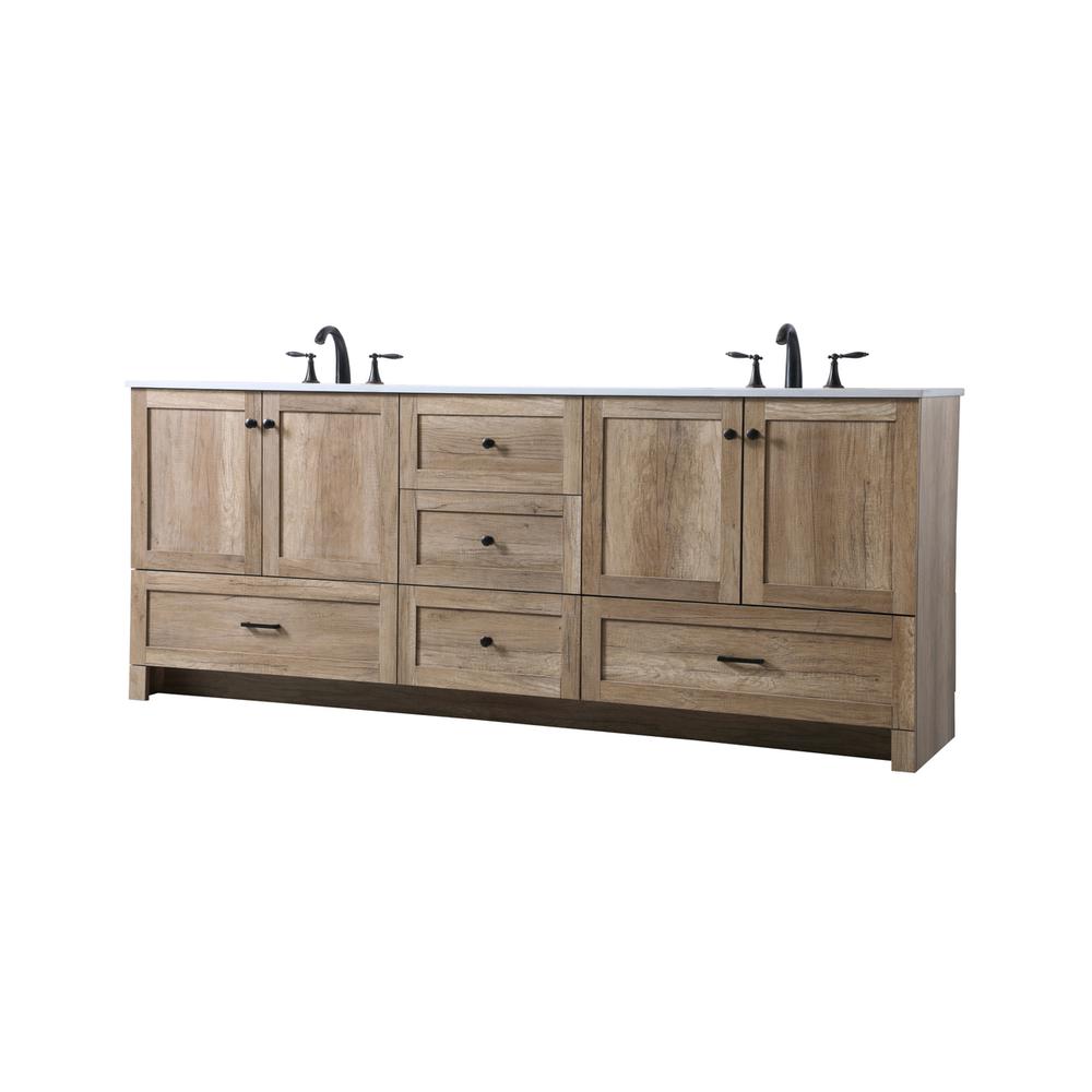 84 Inch Double Bathroom Vanity In Natural Oak. Picture 7
