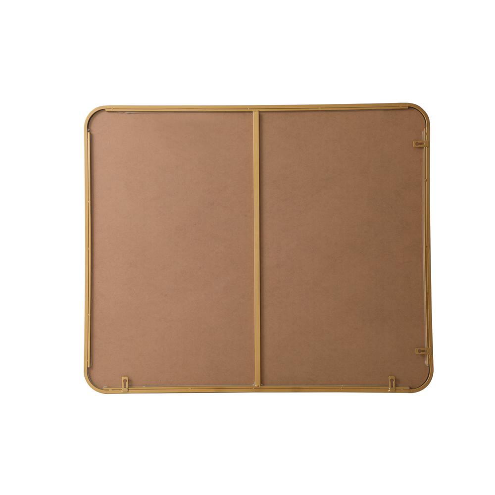 Soft corner metal rectangular mirror 30x36 inch in Brass. Picture 8