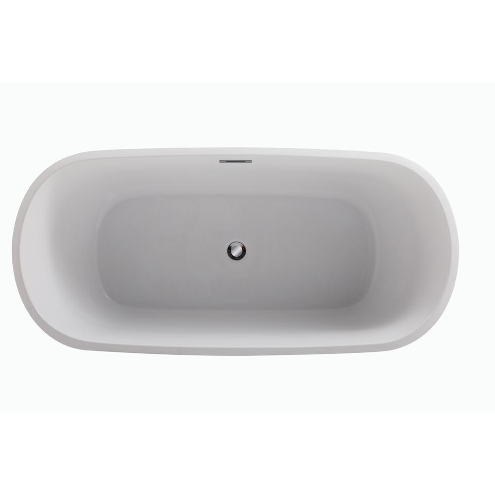59 inch soaking bathtub in glossy white. Picture 9