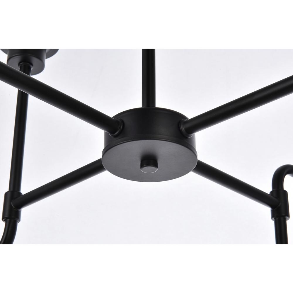 Hanson 8 lights pendant in black with clear shade. Picture 3
