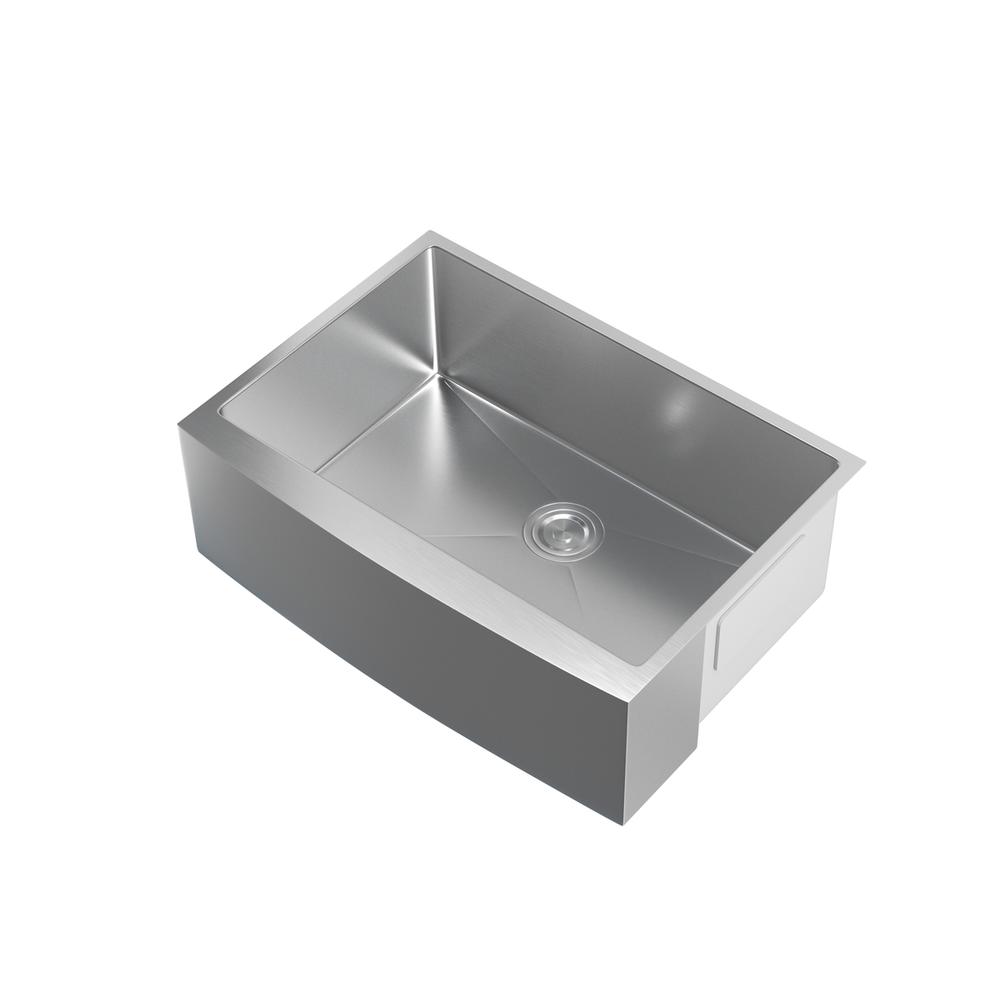Stainless Steel farmhouse kitchen sink L30'' x W21'' x H10". Picture 7