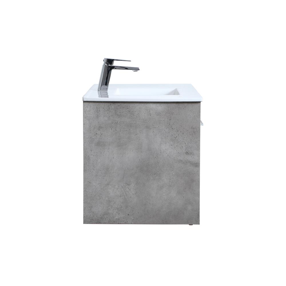 36 inch  Single Bathroom Floating Vanity in Concrete Grey. Picture 11