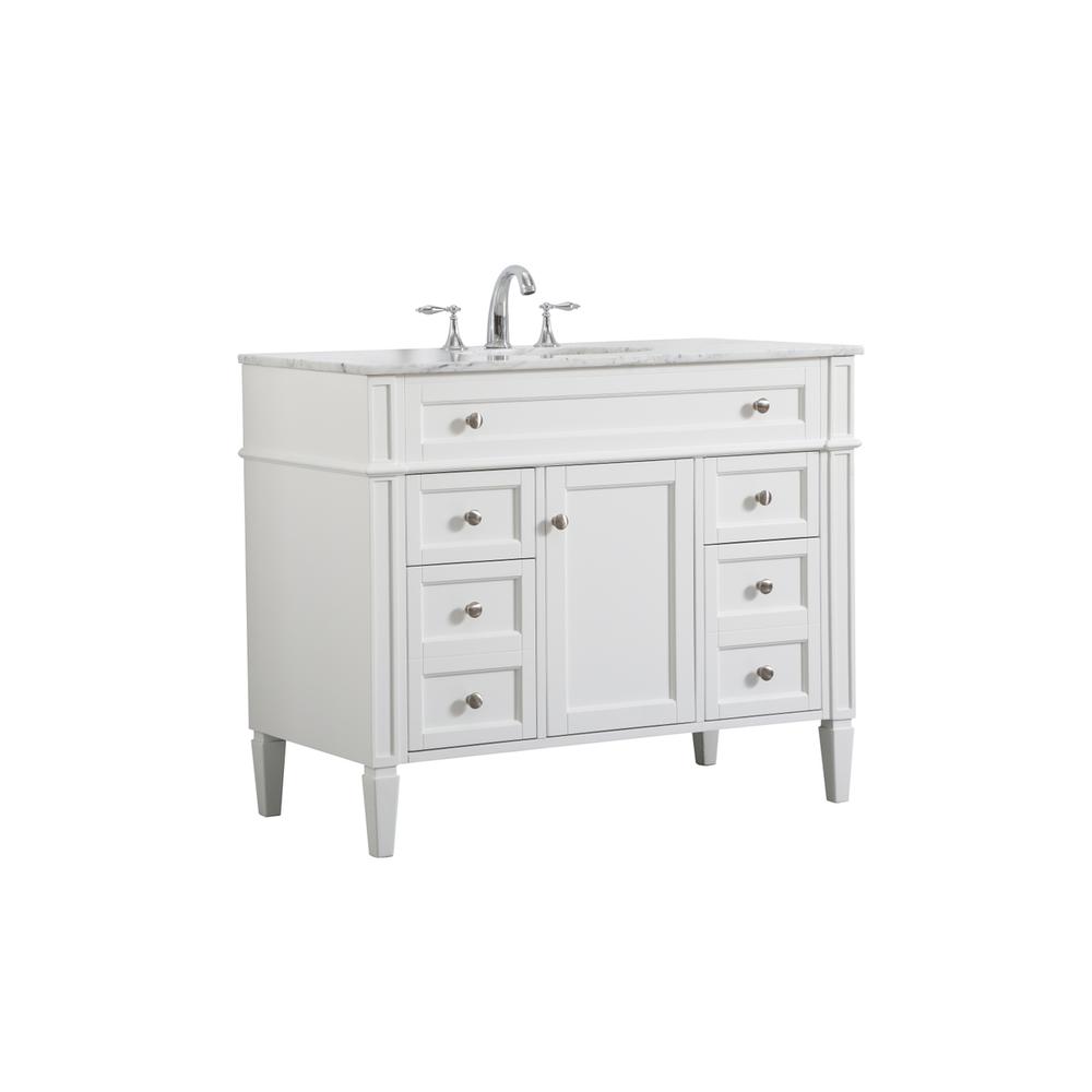42 inch Single bathroom vanity in white. Picture 4
