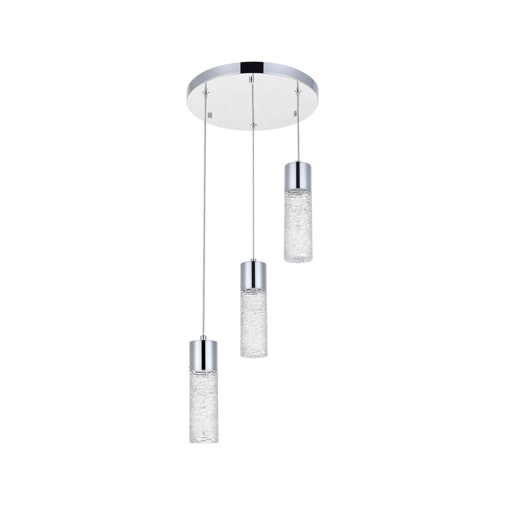 Constellation 3 light Chrome LED Pendant. Picture 4