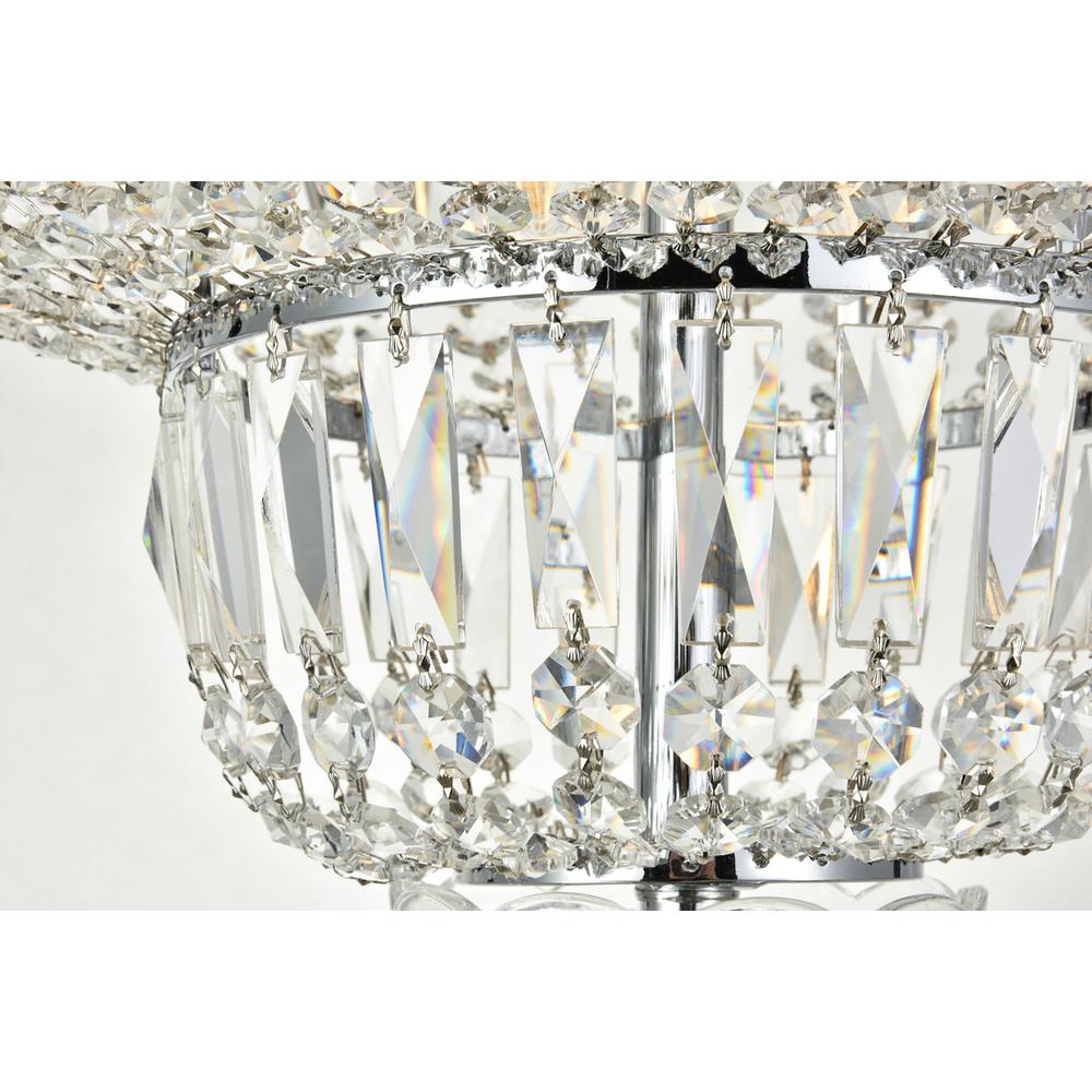 Tranquil 10 light Chrome Flush Mount Clear Royal Cut Crystal. Picture 4