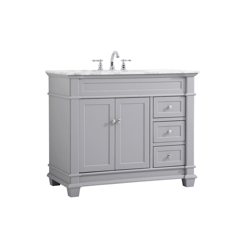 42 inch Single Bathroom Vanity set in Grey. Picture 7