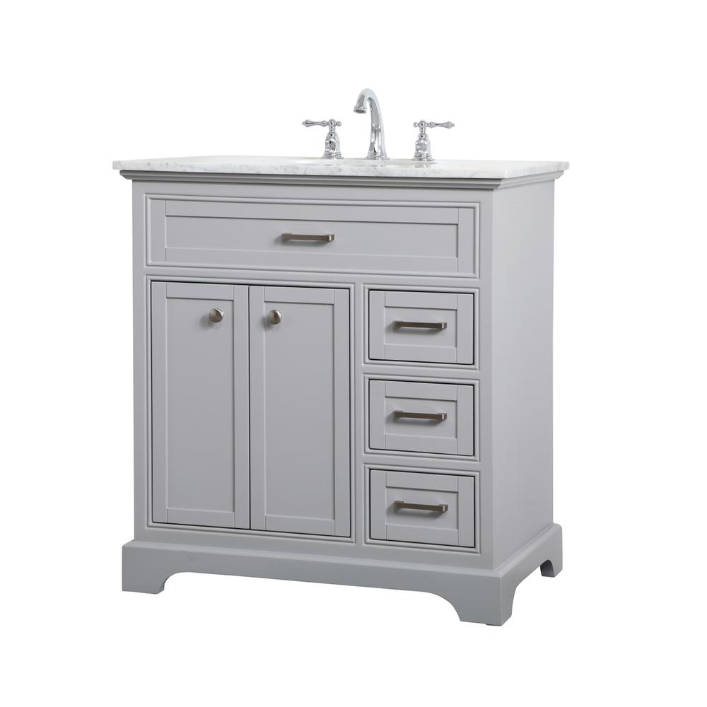 32 inch Single bathroom vanity in grey. Picture 6
