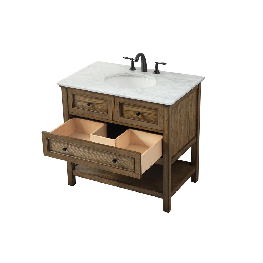36 inch Single bathroom vanity in driftwood. Picture 9