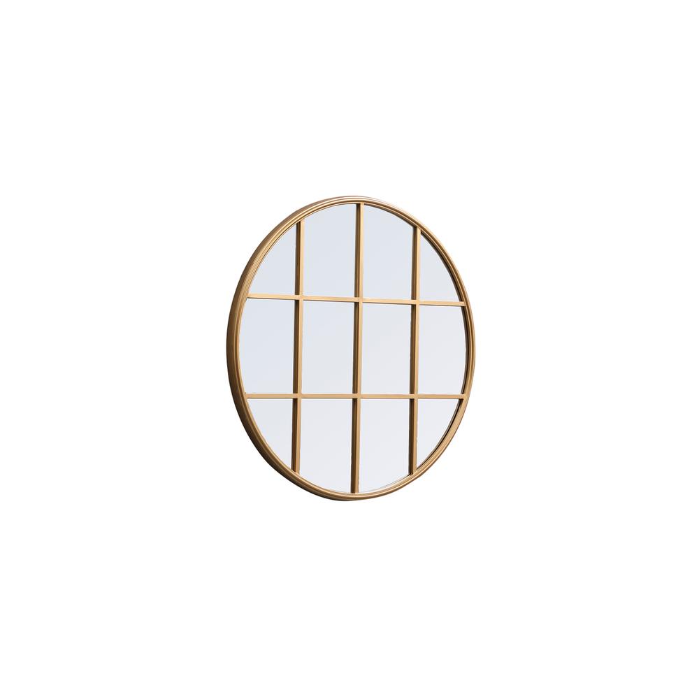 Metal windowpane mirror 32 inch x 32 inch in Brass. Picture 5