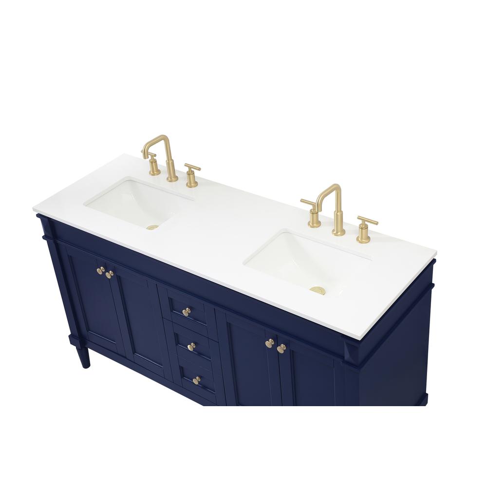 60 inch double bathroom vanity in blue. Picture 10