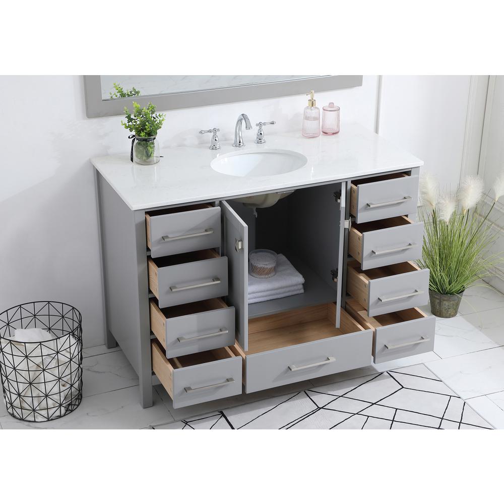 48 inch Single Bathroom Vanity in Gray. Picture 3