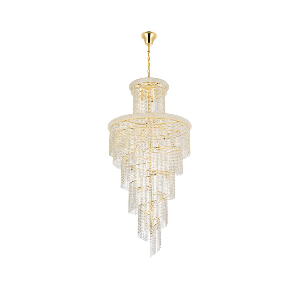 Spiral 41 light Gold Chandelier Clear Royal Cut Crystal. Picture 6