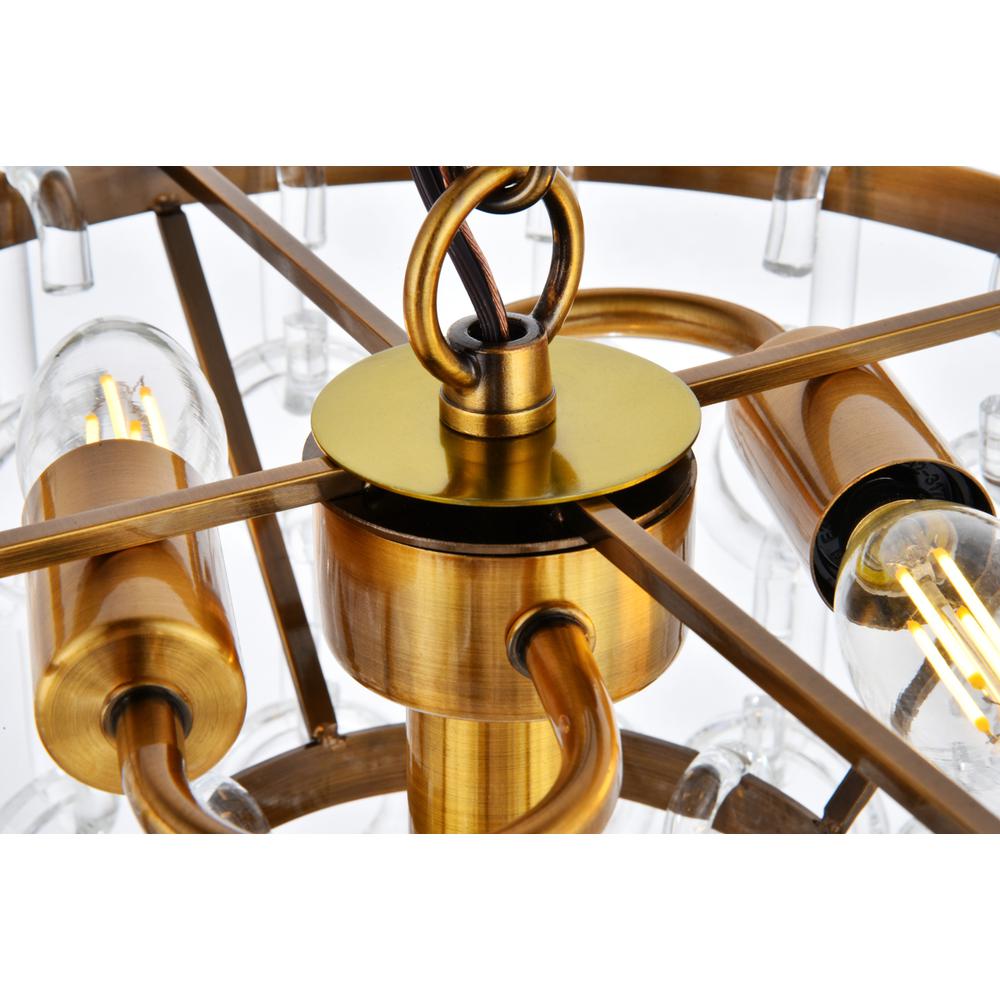 Cavoli 9 light in Light Antique Brass and Flat Black Pendant. Picture 6