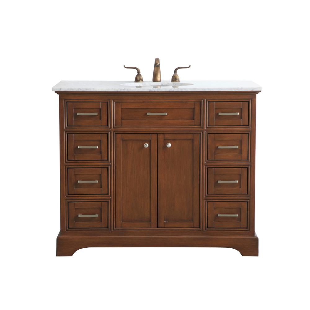42 in. Single Bathroom Vanity set in teak. Picture 1