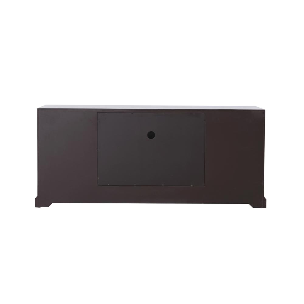 60 in. mirrored TV stand with crystal fireplace insert in dark walnut. Picture 9
