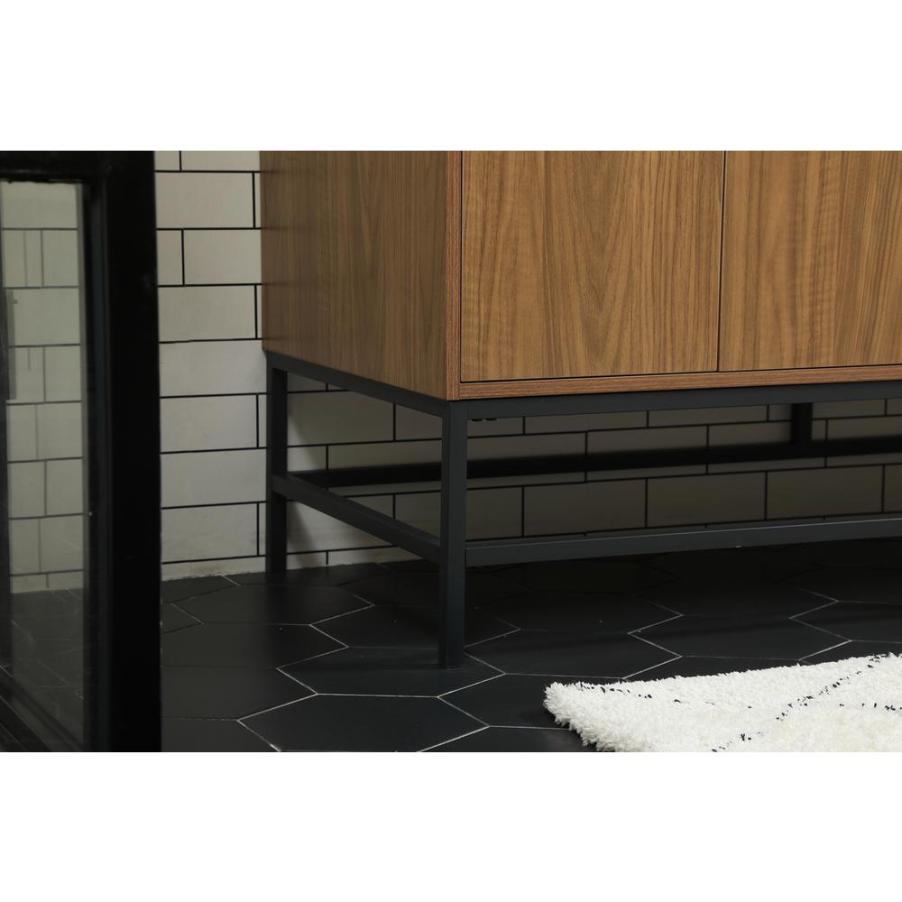 60 inch double bathroom vanity in walnut brown. Picture 6