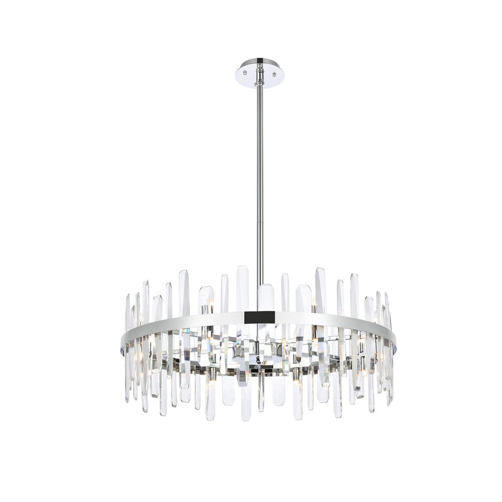 Serena 32 inch crystal round chandelier in chrome. Picture 1