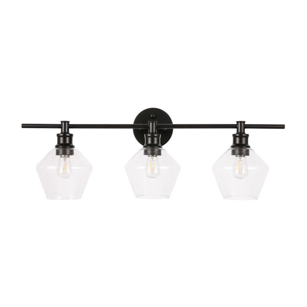 Gene 3 light Black and Clear glass Wall sconce. Picture 10