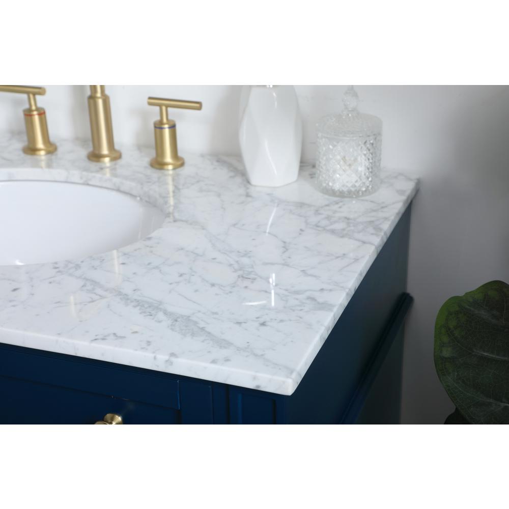 36 inch Single bathroom vanity in blue. Picture 4