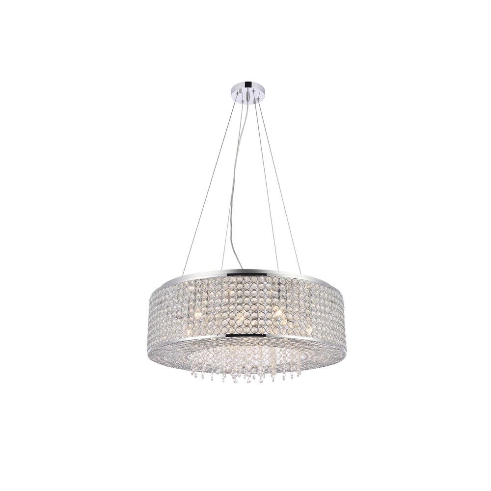 Amelie 10 light Chrome Pendant Clear Royal Cut Crystal. Picture 2