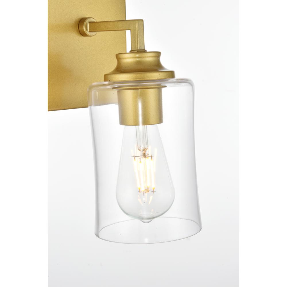 Ronnie 1 light Brass and Clear Bath Sconce. Picture 4