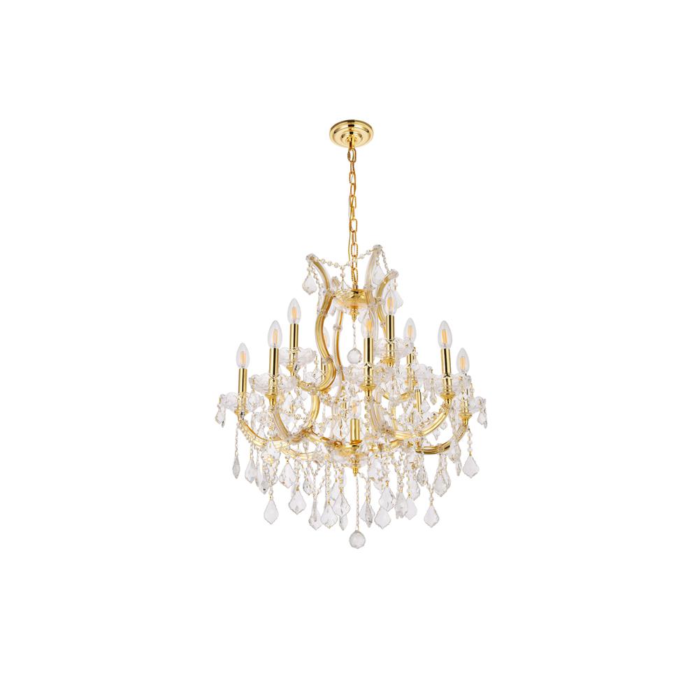 Maria Theresa 13 light Gold Chandelier Clear Royal Cut Crystal. Picture 6