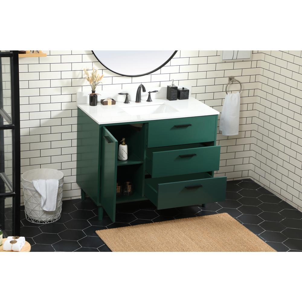 42 inch bathroom vanity in Green with backsplash. Picture 3