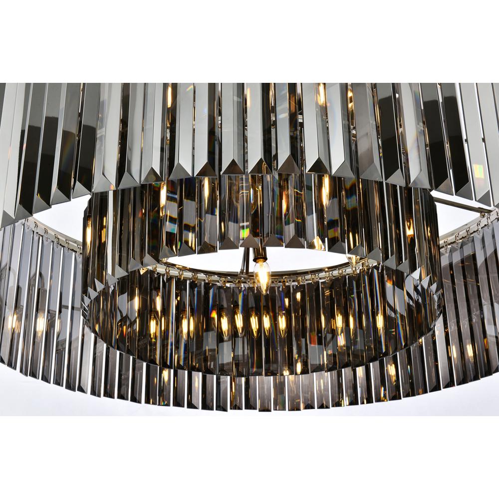 Sydney 10 light polished nickel Flush Mount Silver Shade. Picture 3