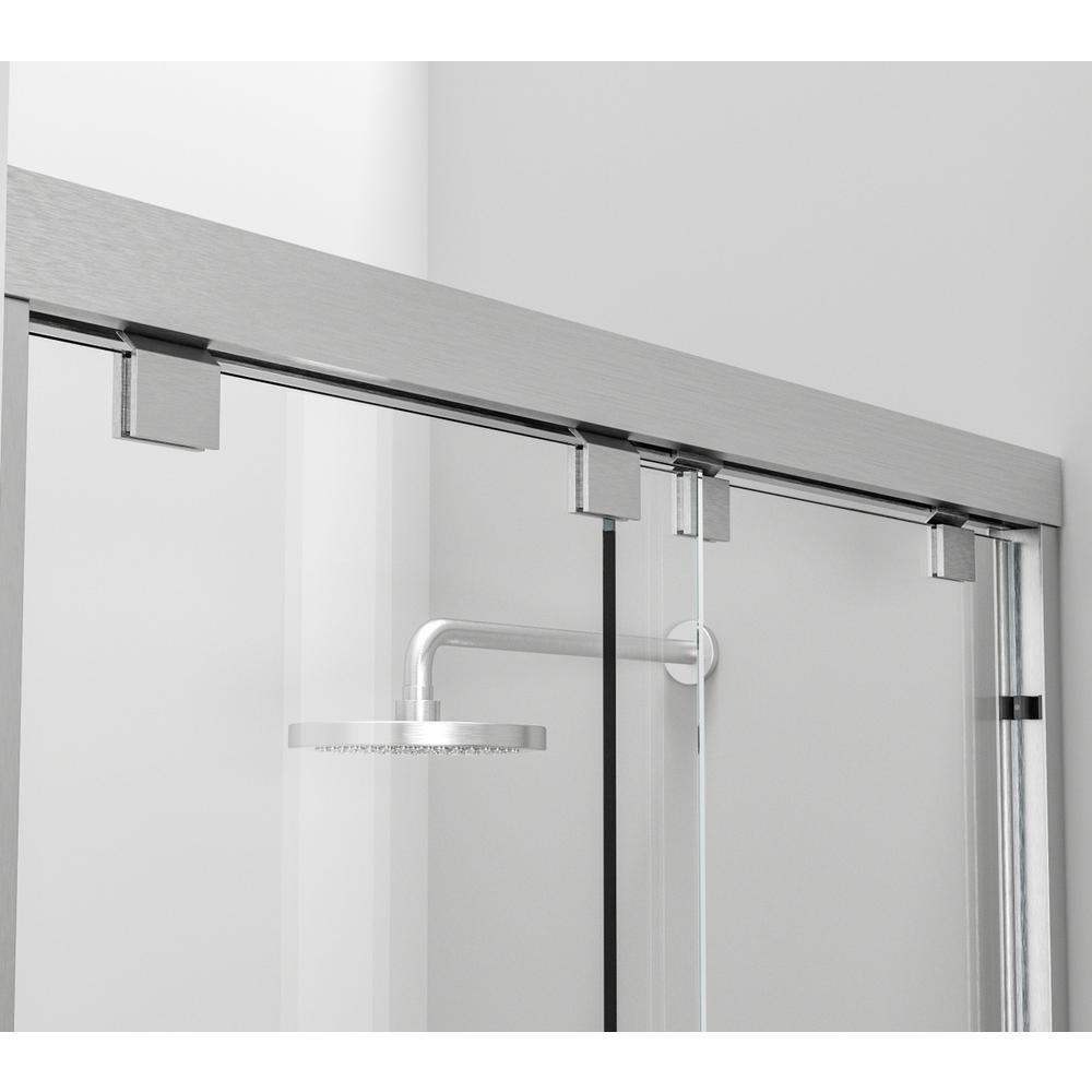 Semi-frameless tub door 60 x 60 Brushed Nickel. Picture 5