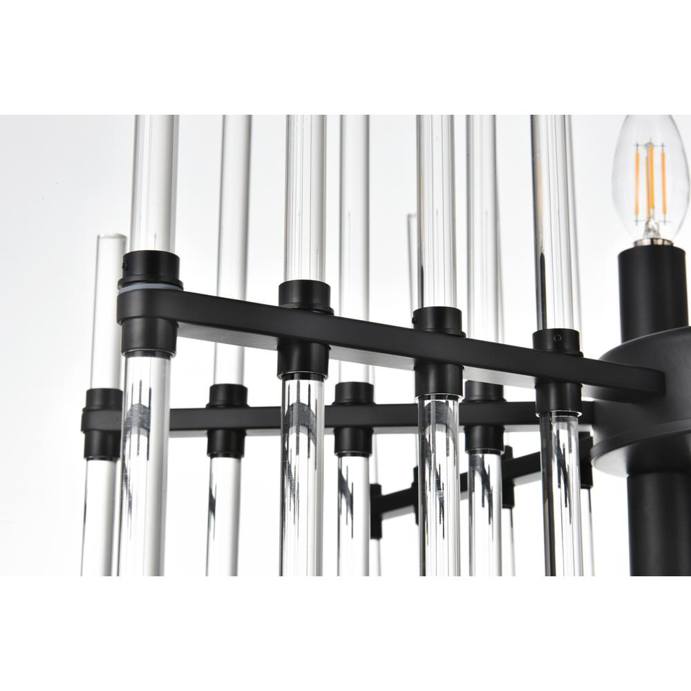 Sienna 23 inch crystal rod pendant in black. Picture 4