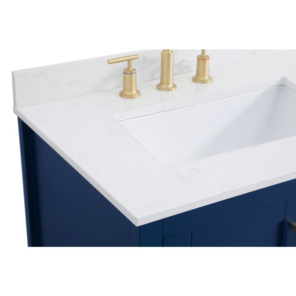 42 inch Single Bathroom Vanity in Blue with Backsplash. Picture 10