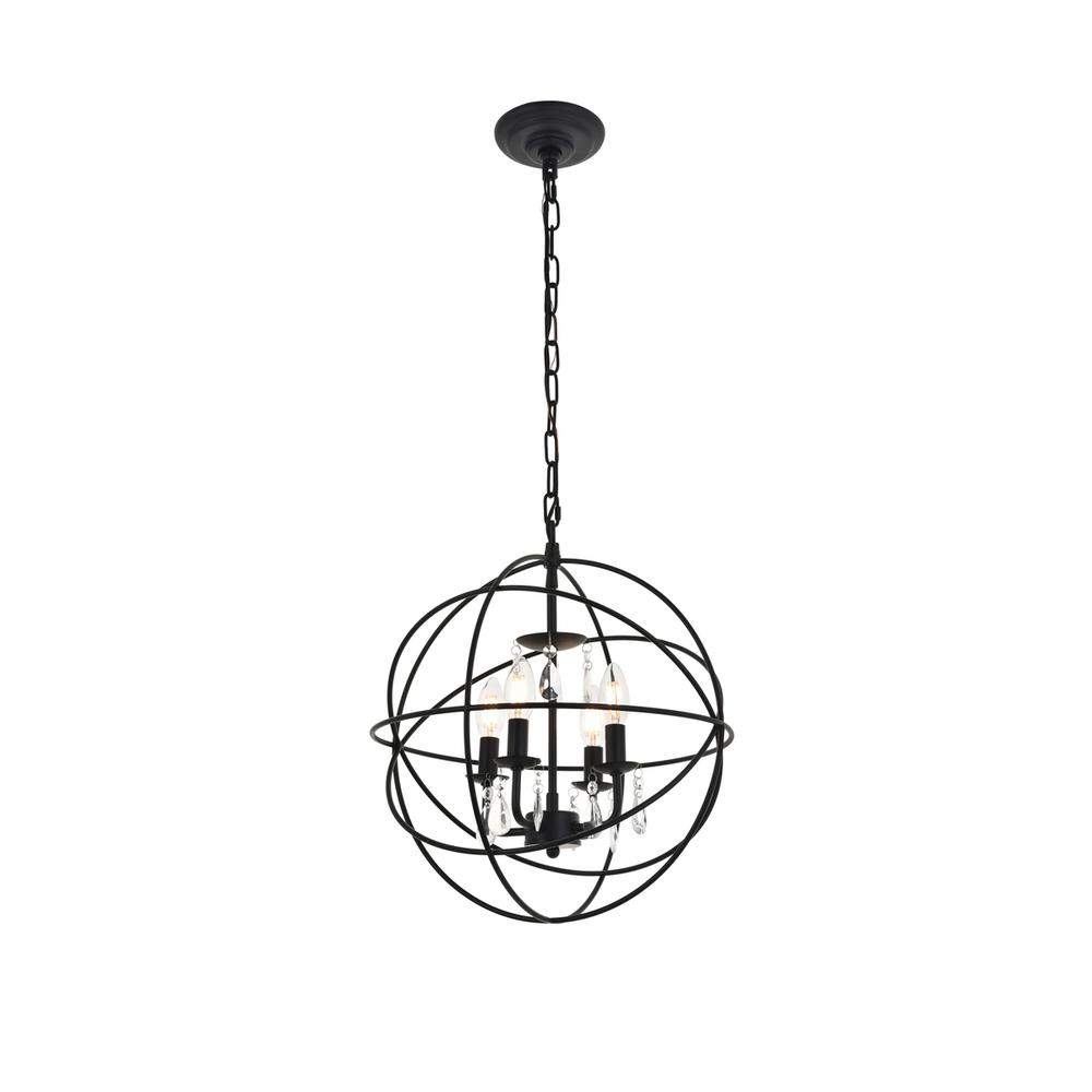 Wallace 4 light Matte Black Pendant. Picture 1