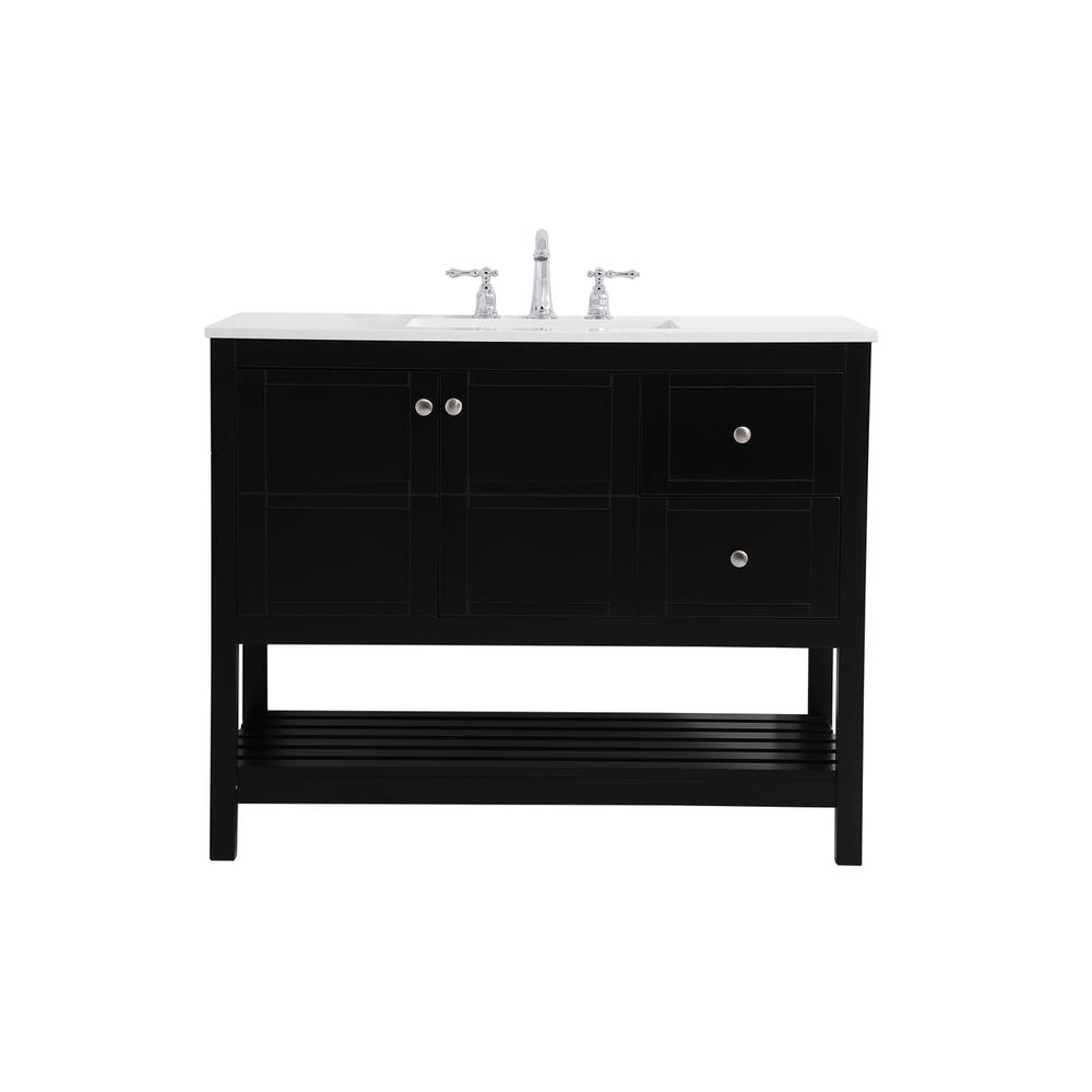 42 inch Single Bathroom Vanity in Black. Picture 1