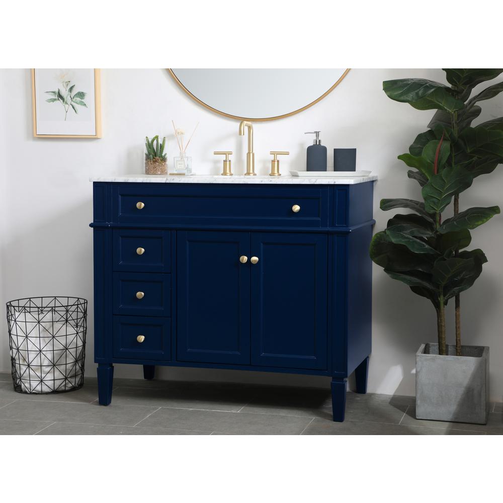 40 inch Single bathroom vanity in blue. Picture 2