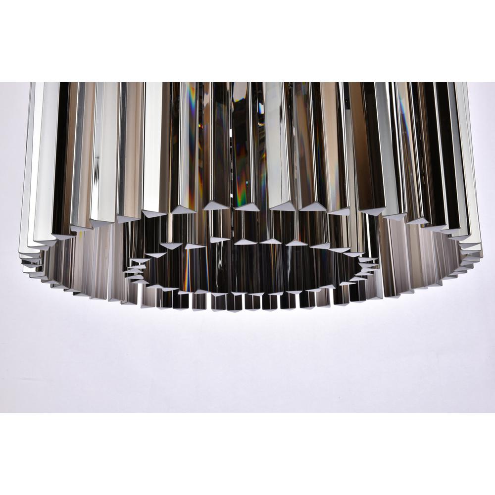 Sydney 8 light Matte Black Chandelier Silver Shade (Grey) Royal Cut Crystal. Picture 3