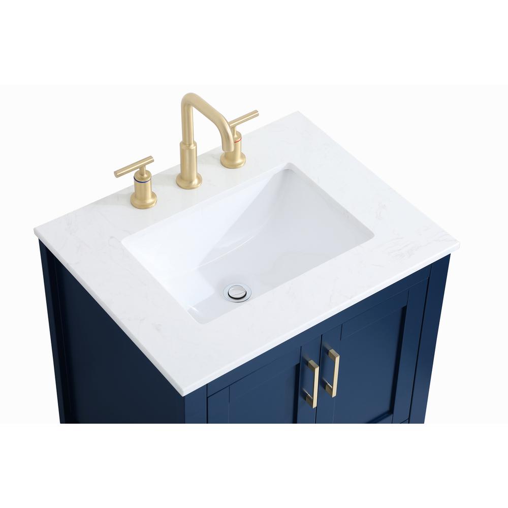 24 inch Single Bathroom Vanity in Blue. Picture 9