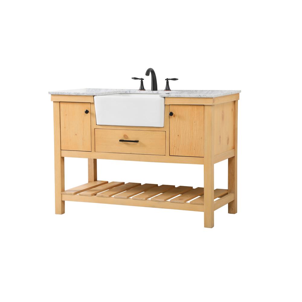48 inch Single bathroom vanity in natural wood. Picture 7