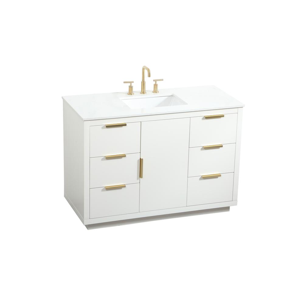 48 inch Single bathroom vanity in white. Picture 8