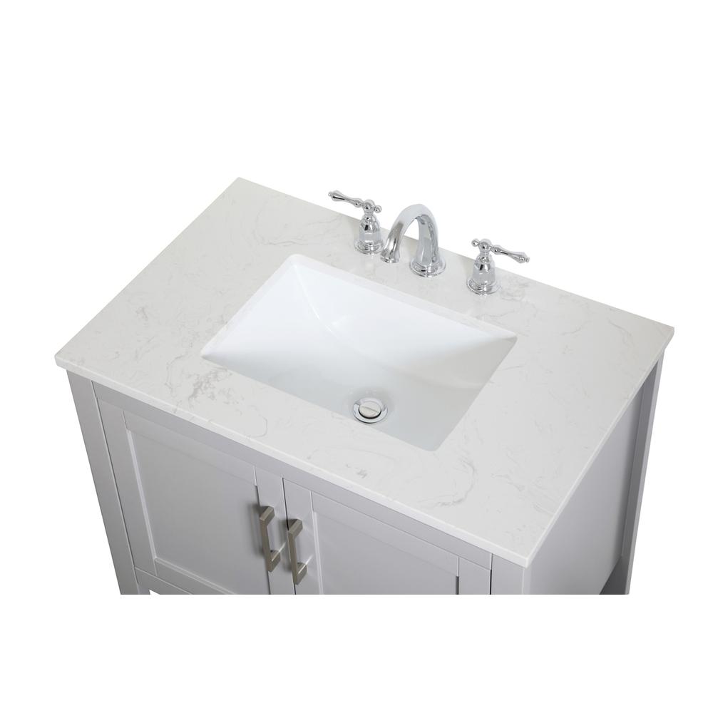 30 inch Single Bathroom Vanity in Grey. Picture 9