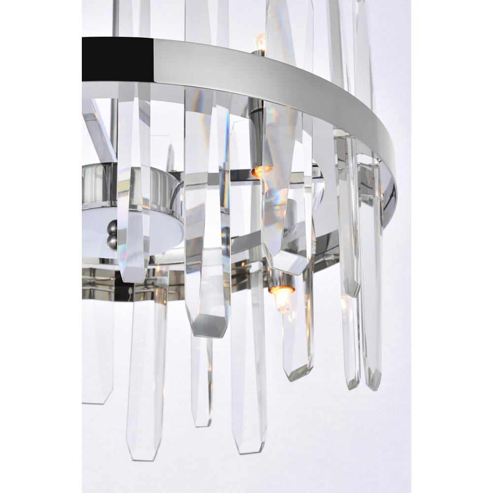 Serena 16 inch crystal round pendant in chrome. Picture 5