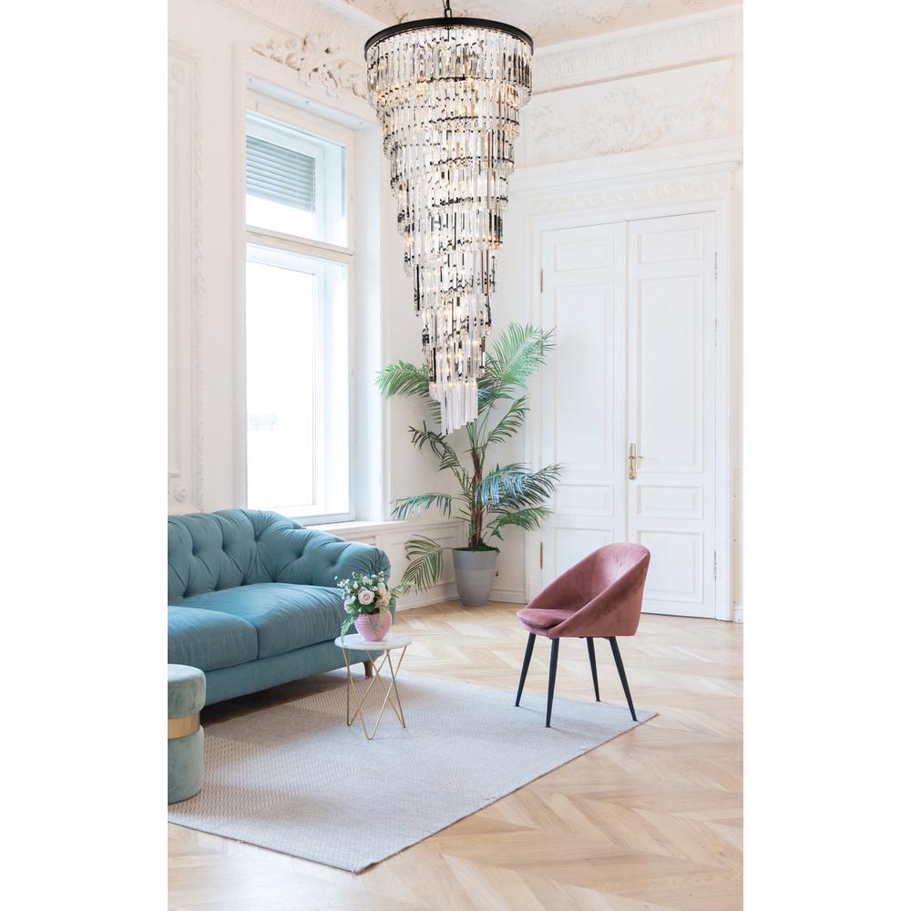Sydney 30 inch spiral crystal chandelier in matte black. Picture 8