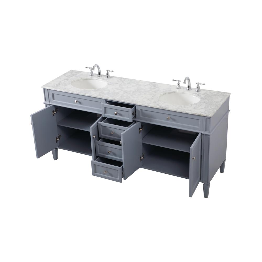 72 inch double bathroom vanity in grey. Picture 9