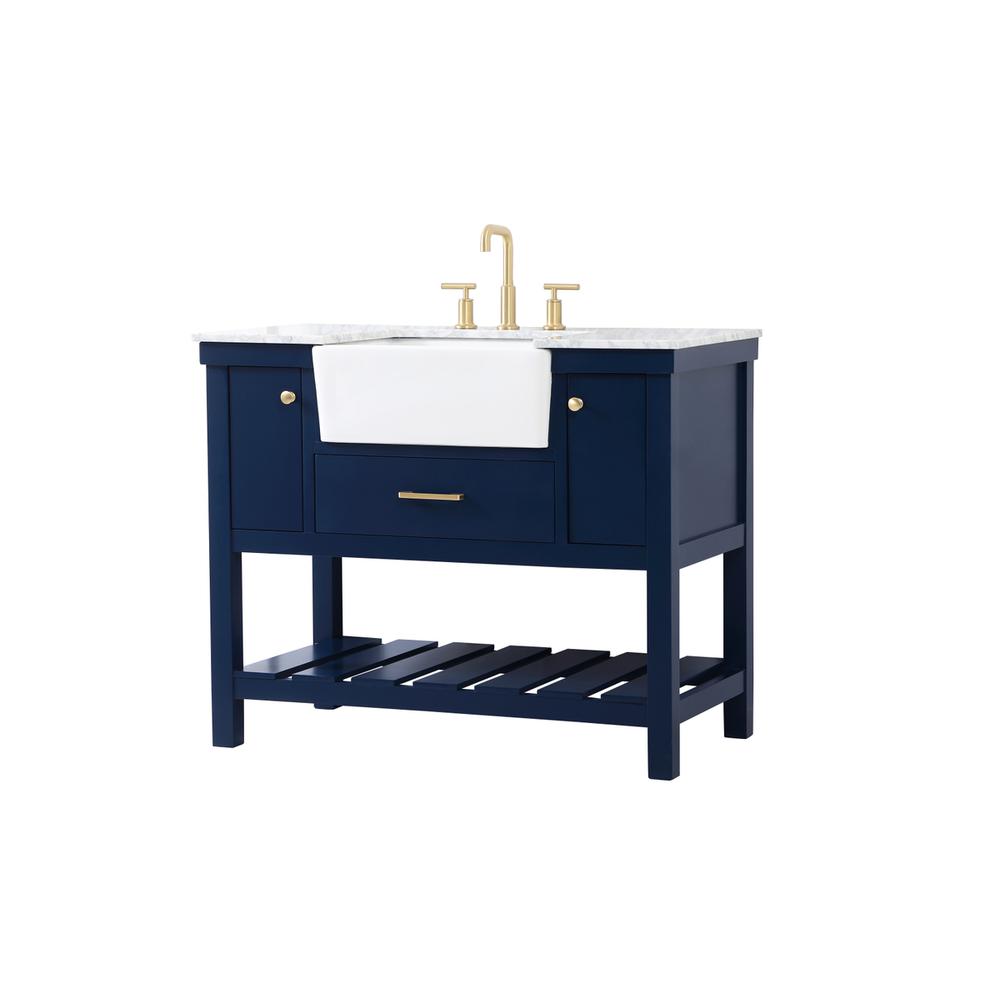 42 inch Single bathroom vanity in blue. Picture 7